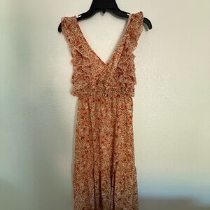 Black Tape_ Orange Floral Maxi Dress